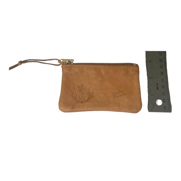 VTG Tilley Deerskin Leather Coin Purse Quebec Canada Zip Pouch Wristlet New - Picture 4 of 8